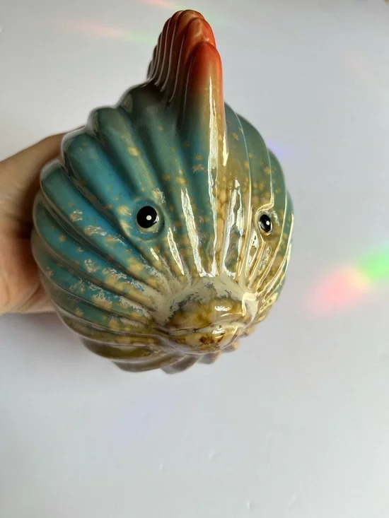 Puffer Fish Home Decor Ceramic 5.25"H X 5.75"L X 3.5"W Free Standing Glazed - Picture 2 of 11